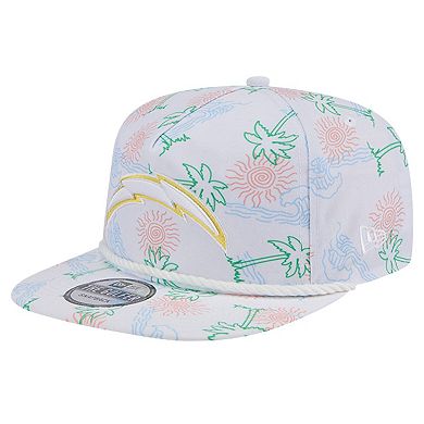 Men's New Era White Los Angeles Chargers  Vacay Golfer Snapback Hat