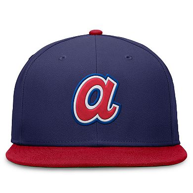 Men's Nike Royal/Red Atlanta Braves Rewind Cooperstown True Performance Fitted Hat
