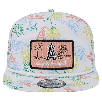 Men's New Era White Los Angeles Angels Islander Golfer Snapback Hat