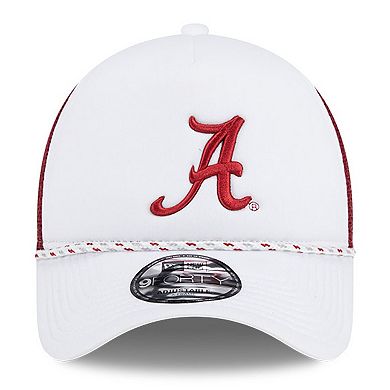 Men's New Era White/Crimson Alabama Crimson Tide Court Sport Foam A-Frame 9FORTY Adjustable Trucker Hat