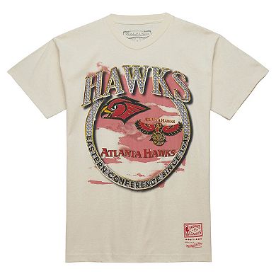 Men's Mitchell & Ness Tan Atlanta Hawks Hardwood Classics Vintage Soul Crown Jewels T-Shirt