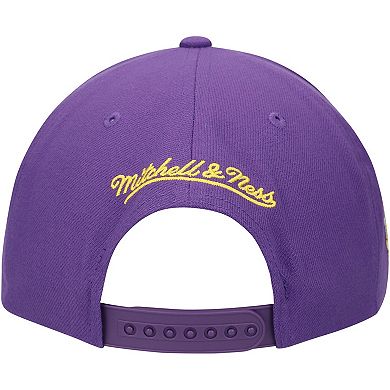 Men's Mitchell & Ness White/Purple LSU Tigers Retro Sport Color Block Script Snapback Hat