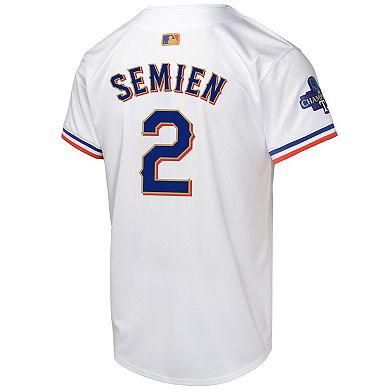 Youth Nike Marcus Semien White Texas Rangers 2024 Gold Collection Limited Player Jersey