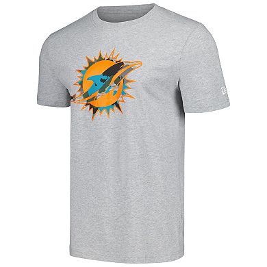 Men's New Era Gray Miami Dolphins Camo Logo T-Shirt