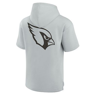 Unisex Fanatics Signature Gray Arizona Cardinals Elements Super Soft Fleece Short Sleeve Pullover Hoodie