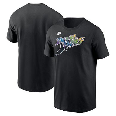 Men's Nike Black Tampa Bay Rays Cooperstown Wordmark T-Shirt