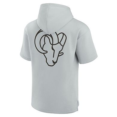 Unisex Fanatics Signature Gray Los Angeles Rams Elements Super Soft Fleece Short Sleeve Pullover Hoodie