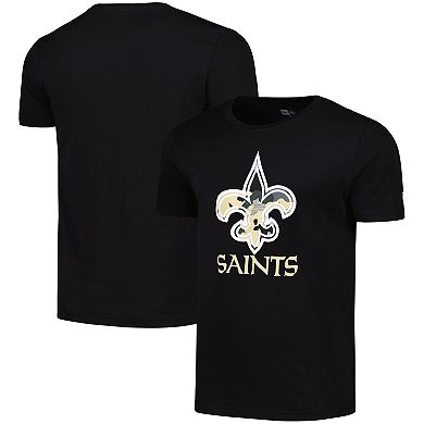 Men's New Era Black New Orleans Saints Camo Logo T-Shirt