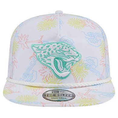 Men's New Era White Jacksonville Jaguars  Vacay Golfer Snapback Hat