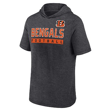 Men's Fanatics Branded Black Cincinnati Bengals Short Sleeve Pullover Hoodie