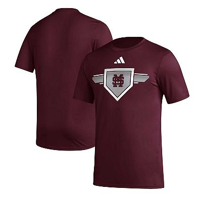 Men's adidas Maroon Mississippi State Bulldogs 2023/24 AEROREADY Homeland Plate Pregame T-Shirt