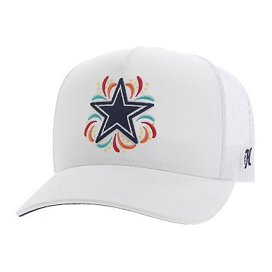 Men's HOOey  White Dallas Cowboys NFL Fiesta Adjustable Trucker Hat