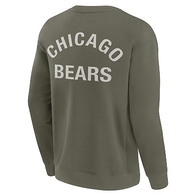 Unisex Fanatics Signature Olive Chicago Bears Super Soft Pullover Crew Sweatshirt