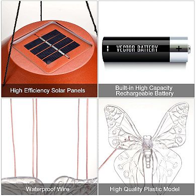 Solar Powered Led Butterfly Wind Chimes