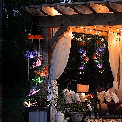 Solar Powered Led Butterfly Wind Chimes