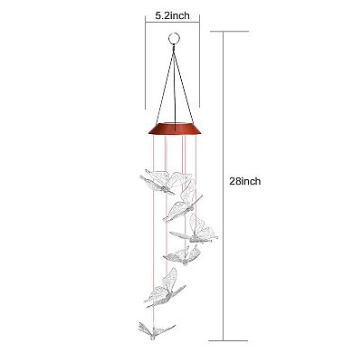 Solar Powered Led Butterfly Wind Chimes