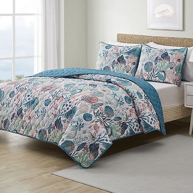 VCNY Home Ivory Coast 3-Piece Dispersed Print Reversible Quilt Set