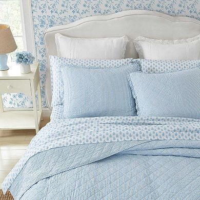 Laura Ashley Oxford Stripe Quilt Set