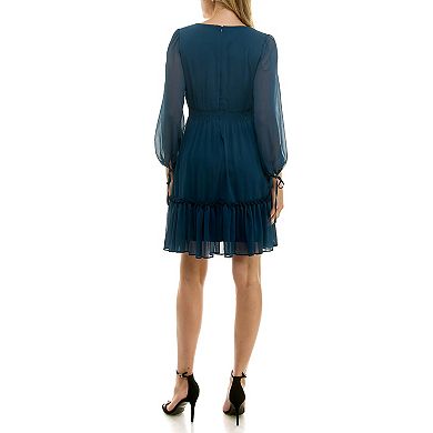 Women's Taylor Shirred Waist Ruffle Hem Dress