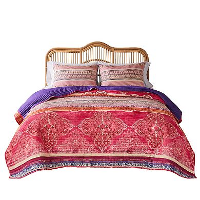 Greenland Home Fashions Aurora Pink Quilt Set