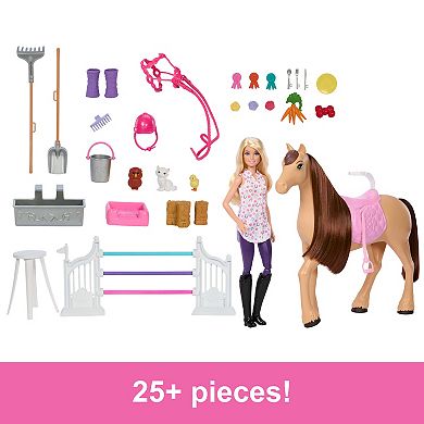 Barbie® Mysteries: The Great Horse Chase Stable Playset with Doll & Toy Horse 25-piece Set