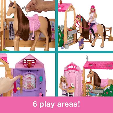 Barbie® Mysteries: The Great Horse Chase Stable Playset with Doll & Toy Horse 25-piece Set