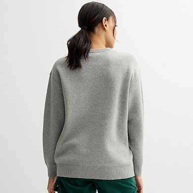 Juniors' Harper & Ivy Ribbed Trim Oversized Sweater