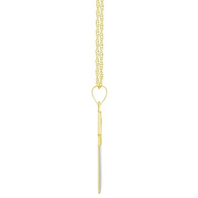 Two Tone 14k Gold Cross Pendant Necklace