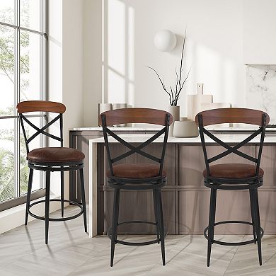 HomePop Hudson Swivel Counter Stool