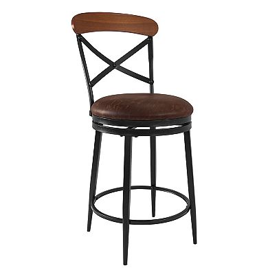 HomePop Hudson Swivel Counter Stool