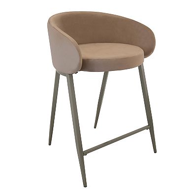 HomePop Logan Velvet Counter Stool 