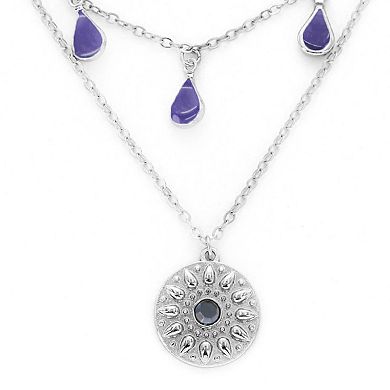 PANNEE BY PANACEA Coin Crystal Multi-Strand Pendant Necklace