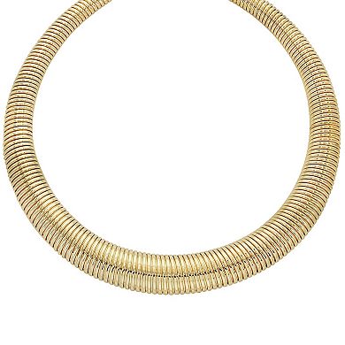 PANNEE BY PANACEA Gold Tone Ribbed Texture Collar Necklace