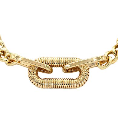 PANNEE BY PANACEA Gold Tone Textured Link Bracelet