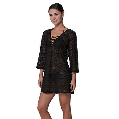 Women's Portocruz Lace-Up Swim Cover-Up Tunic