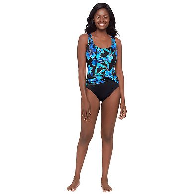 Women's Great Lengths Hibiscus Design One-Piece Swimsuit