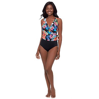 Women's Great Lengths Floral Shade Side Tie One-Piece Swimsuit