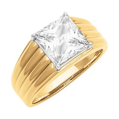 AXL Men's 18k Gold Over Silver Lab-Created White Sapphire Band