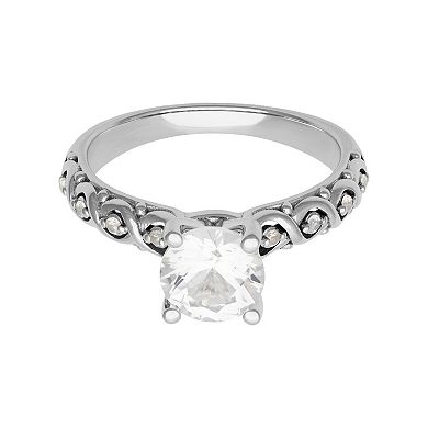 Love Always Sterling Silver 1 3/4 Carat T.W. Lab-Created White Sapphire Engagement Ring