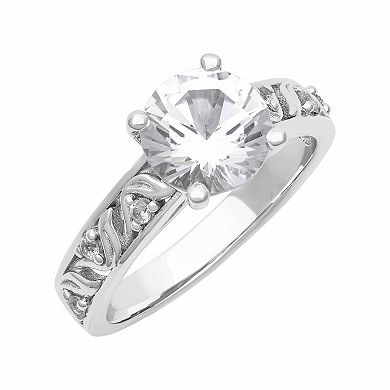 Love Always Sterling Silver 2 1/2 Carat T.W. Lab-Created White Sapphire Engagement Ring