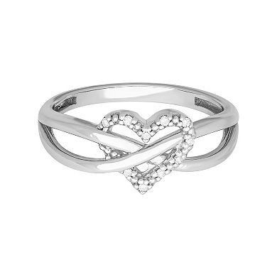 Love Always 10k White Gold Diamond Accent Open Heart Ring