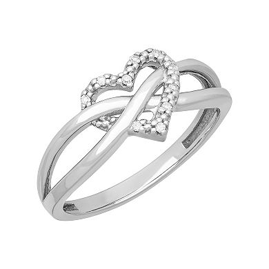 Love Always 10k White Gold Diamond Accent Open Heart Ring