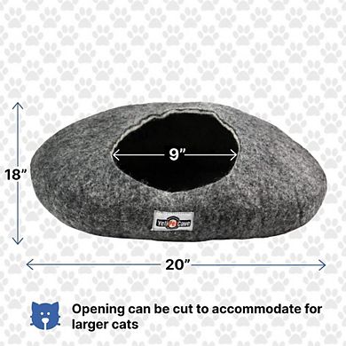 Yeti Pet Cave Pet Bed For Cats And Small Dogs, 100% New Zealand Wool