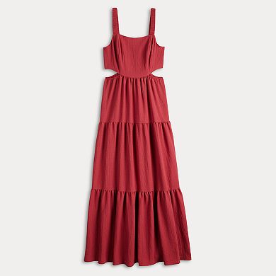 Juniors' Rewind Sleeveless Cutout Maxi Dress