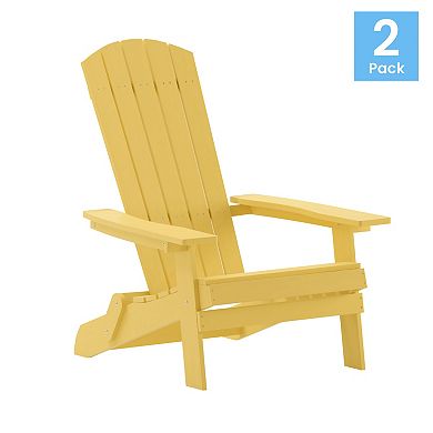 Flash Furniture Charlestown Folding Adirondack Chair 2-piece Set