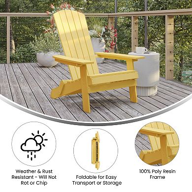 Flash Furniture Charlestown Folding Adirondack Chair 2-piece Set