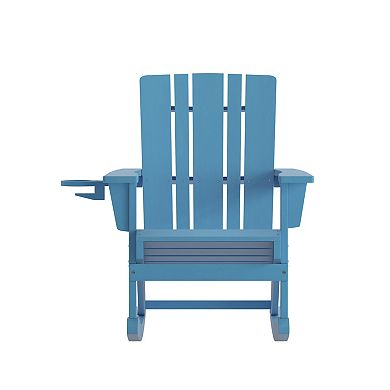 Flash Furniture Halifax Adirondack Rocking Chair with Cup Holder 2-piece Set
