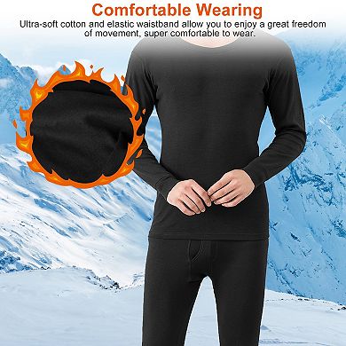 Men's, Thermal Underwear Set For Winter Sports Long Sleeve Top And Pants