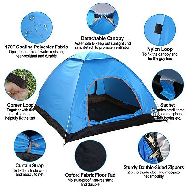 4 Persons Waterproof Pop-up Camping Tent