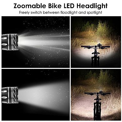 Black, Usb Rechargeable Led Bike Headlight